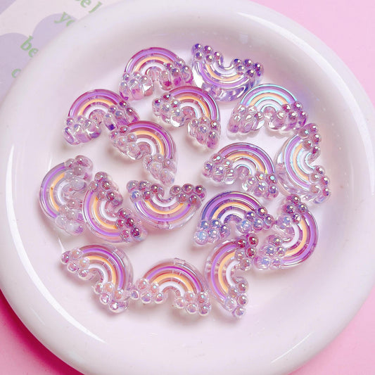 Transparent Rainbow Beads DIY Jewelry Making Charms